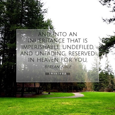 Picture 07 - 1 Peter 1:4 BSB - and into an inheritance that is imperishable, - Bible Verse Picture
