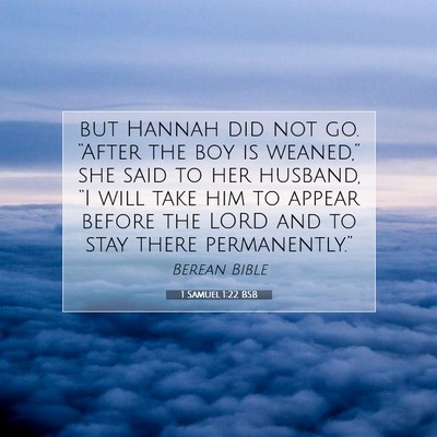 Picture 07 - 1 Samuel 1:22 BSB - but Hannah did not go. “After the boy is - Bible Verse Picture