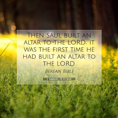 Picture 07 - 1 Samuel 14:35 BSB - Then Saul built an altar to the LORD; it was the - Bible Verse Picture