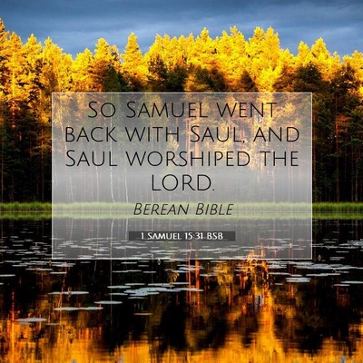 Picture 07 - 1 Samuel 15:31 BSB - So Samuel went back with Saul, and Saul worshiped - Bible Verse Picture