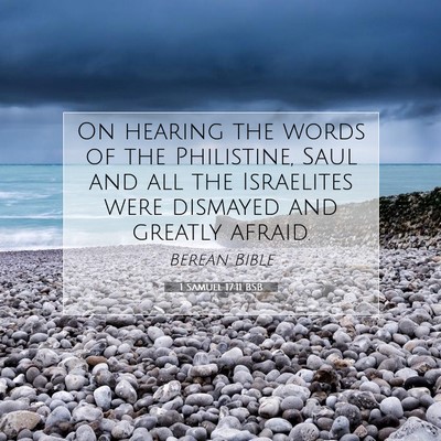 Picture 07 - 1 Samuel 17:11 BSB - On hearing the words of the Philistine, Saul and - Bible Verse Picture