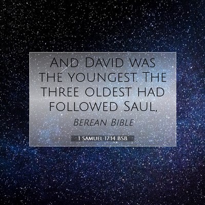 Picture 07 - 1 Samuel 17:14 BSB - And David was the youngest. The three oldest had - Bible Verse Picture