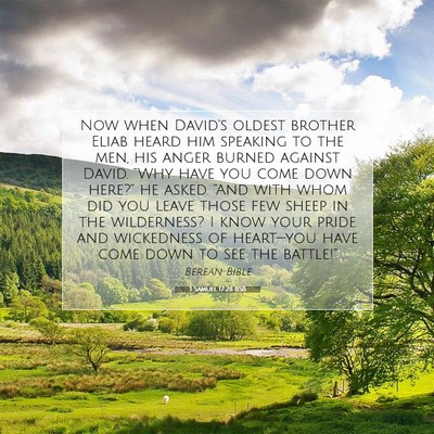 Picture 07 - 1 Samuel 17:28 BSB - Now when David’s oldest brother Eliab heard him - Bible Verse Picture