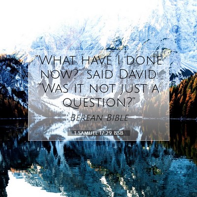 Picture 07 - 1 Samuel 17:29 BSB - “What have I done now?” said David. “Was it - Bible Verse Picture