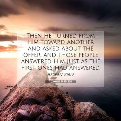 Picture 07 - 1 Samuel 17:30 BSB - Then he turned from him toward another and asked - Bible Verse Picture