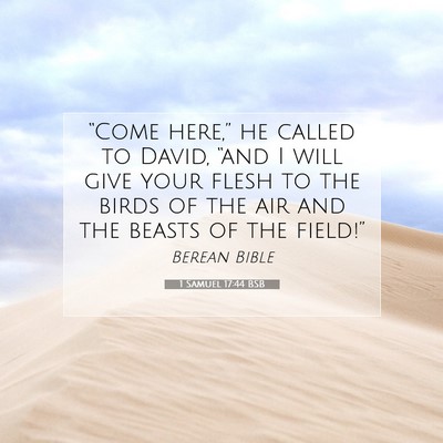 Picture 07 - 1 Samuel 17:44 BSB - “Come here,” he called to David, “and I - Bible Verse Picture