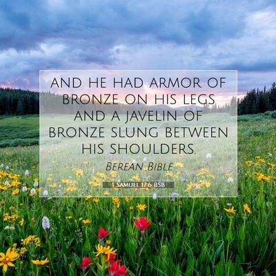Picture 07 - 1 Samuel 17:6 BSB - and he had armor of bronze on his legs and a - Bible Verse Picture