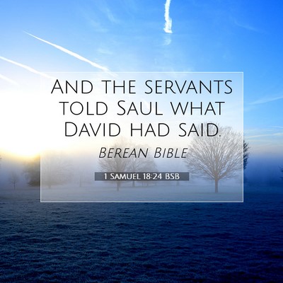 Picture 07 - 1 Samuel 18:24 BSB - And the servants told Saul what David had - Bible Verse Picture