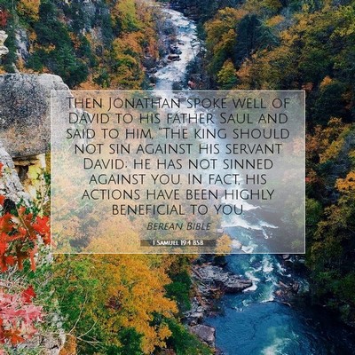 Picture 07 - 1 Samuel 19:4 BSB - Then Jonathan spoke well of David to his father - Bible Verse Picture