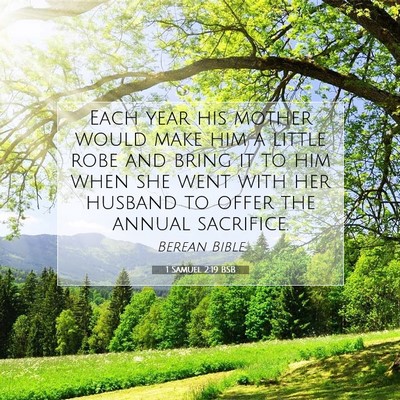 Picture 07 - 1 Samuel 2:19 BSB - Each year his mother would make him a little robe - Bible Verse Picture