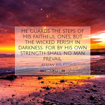 Picture 07 - 1 Samuel 2:9 BSB - He guards the steps of His faithful ones, but the - Bible Verse Picture