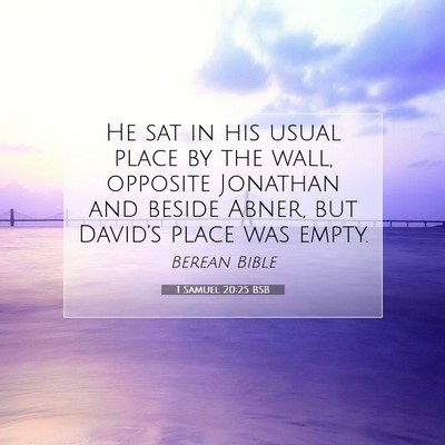 Picture 07 - 1 Samuel 20:25 BSB - He sat in his usual place by the wall, opposite - Bible Verse Picture