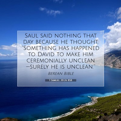 Picture 07 - 1 Samuel 20:26 BSB - Saul said nothing that day because he thought, - Bible Verse Picture
