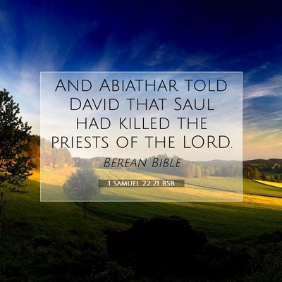 Picture 07 - 1 Samuel 22:21 BSB - And Abiathar told David that Saul had killed the - Bible Verse Picture