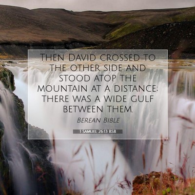 Picture 07 - 1 Samuel 26:13 BSB - Then David crossed to the other side and stood - Bible Verse Picture