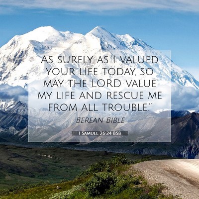 Picture 07 - 1 Samuel 26:24 BSB - As surely as I valued your life today, so may the - Bible Verse Picture