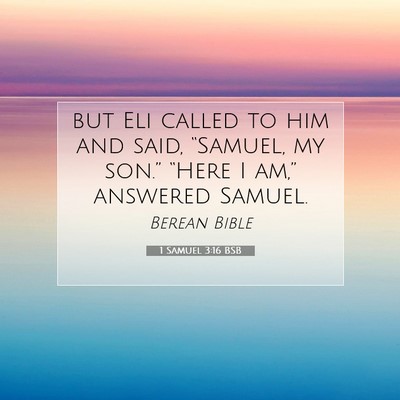 Picture 07 - 1 Samuel 3:16 BSB - but Eli called to him and said, “Samuel, my - Bible Verse Picture