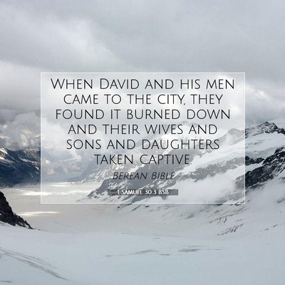 Picture 07 - 1 Samuel 30:3 BSB - When David and his men came to the city, they - Bible Verse Picture