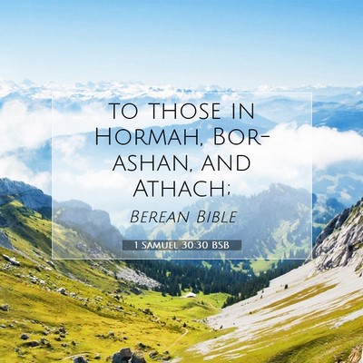 Picture 07 - 1 Samuel 30:30 BSB - to those in Hormah, Bor-ashan, and - Bible Verse Picture