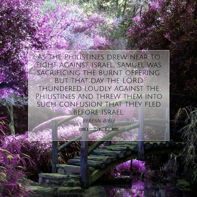 Picture 07 - 1 Samuel 7:10 BSB - As the Philistines drew near to fight against - Bible Verse Picture