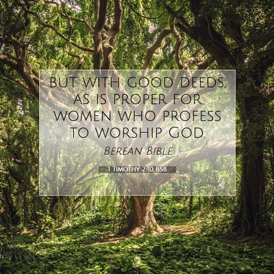 Picture 07 - 1 Timothy 2:10 BSB - but with good deeds, as is proper for women who - Bible Verse Picture