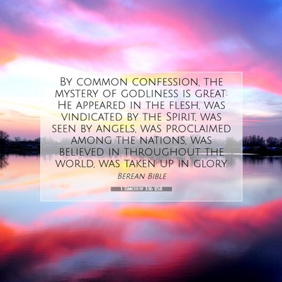 Picture 07 - 1 Timothy 3:16 BSB - By common confession, the mystery of godliness is - Bible Verse Picture