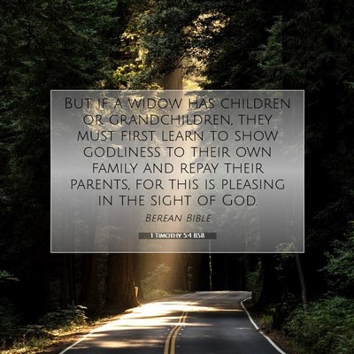 Picture 07 - 1 Timothy 5:4 BSB - But if a widow has children or grandchildren, - Bible Verse Picture