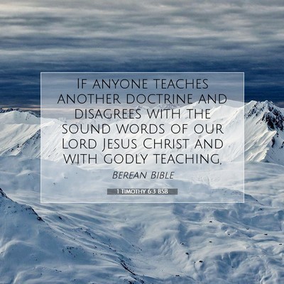 Picture 07 - 1 Timothy 6:3 BSB - If anyone teaches another doctrine and disagrees - Bible Verse Picture