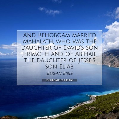 Picture 07 - 2 Chronicles 11:18 BSB - And Rehoboam married Mahalath, who was the - Bible Verse Picture