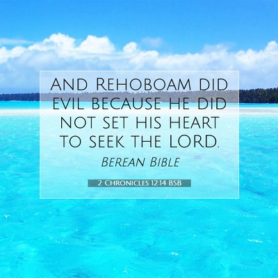 Picture 07 - 2 Chronicles 12:14 BSB - And Rehoboam did evil because he did not set his - Bible Verse Picture