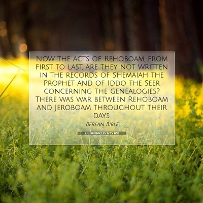 Picture 07 - 2 Chronicles 12:15 BSB - Now the acts of Rehoboam, from first to last, are - Bible Verse Picture