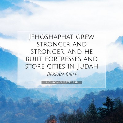 Picture 07 - 2 Chronicles 17:12 BSB - Jehoshaphat grew stronger and stronger, and he - Bible Verse Picture