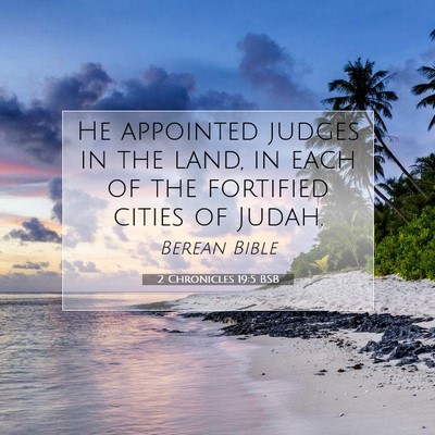 Picture 07 - 2 Chronicles 19:5 BSB - He appointed judges in the land, in each of the - Bible Verse Picture