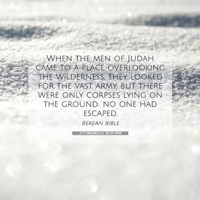 Picture 07 - 2 Chronicles 20:24 BSB - When the men of Judah came to a place overlooking - Bible Verse Picture