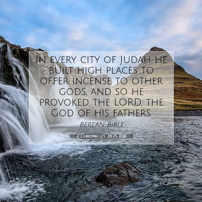 Picture 07 - 2 Chronicles 28:25 BSB - In every city of Judah he built high places to - Bible Verse Picture