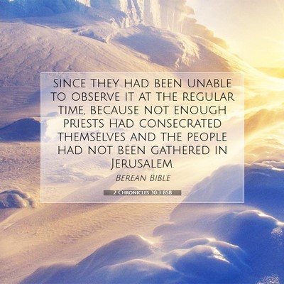 Picture 07 - 2 Chronicles 30:3 BSB - since they had been unable to observe it at the - Bible Verse Picture