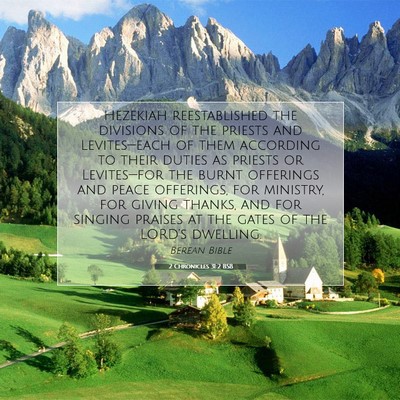 Picture 07 - 2 Chronicles 31:2 BSB - Hezekiah reestablished the divisions of the - Bible Verse Picture