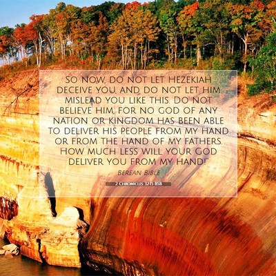 Picture 07 - 2 Chronicles 32:15 BSB - So now, do not let Hezekiah deceive you, and do - Bible Verse Picture