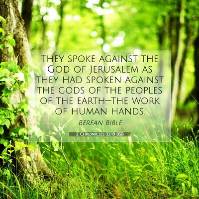 Picture 07 - 2 Chronicles 32:19 BSB - They spoke against the God of Jerusalem as they - Bible Verse Picture