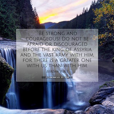 Picture 07 - 2 Chronicles 32:7 BSB - “Be strong and courageous! Do not be afraid or - Bible Verse Picture