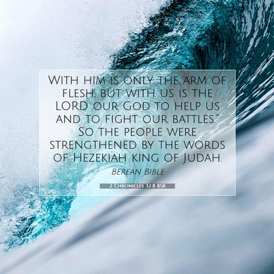 Picture 07 - 2 Chronicles 32:8 BSB - With him is only the arm of flesh, but with us is - Bible Verse Picture