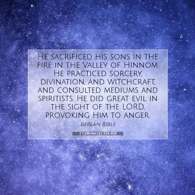Picture 07 - 2 Chronicles 33:6 BSB - He sacrificed his sons in the fire in the Valley - Bible Verse Picture