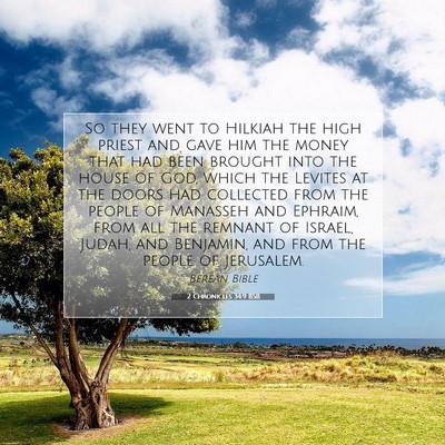Picture 07 - 2 Chronicles 34:9 BSB - So they went to Hilkiah the high priest and gave - Bible Verse Picture