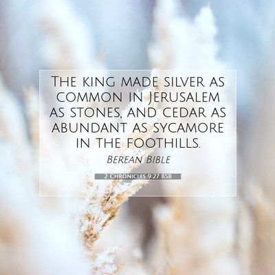 Picture 07 - 2 Chronicles 9:27 BSB - The king made silver as common in Jerusalem as - Bible Verse Picture