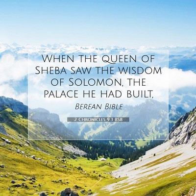 Picture 07 - 2 Chronicles 9:3 BSB - When the queen of Sheba saw the wisdom of - Bible Verse Picture