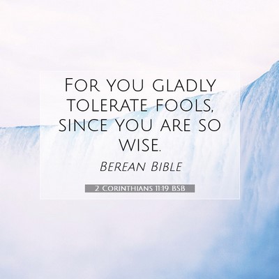 Picture 07 - 2 Corinthians 11:19 BSB - For you gladly tolerate fools, since you are so - Bible Verse Picture