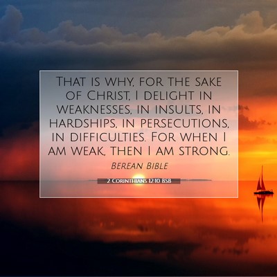 Picture 07 - 2 Corinthians 12:10 BSB - That is why, for the sake of Christ, I delight in - Bible Verse Picture