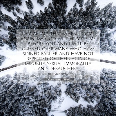 Picture 07 - 2 Corinthians 12:21 BSB - I am afraid that when I come again, my God will - Bible Verse Picture