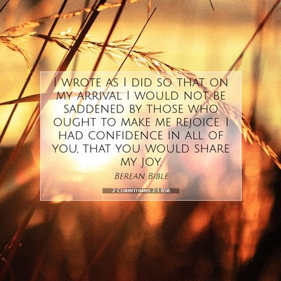 Picture 07 - 2 Corinthians 2:3 BSB - I wrote as I did so that on my arrival I would - Bible Verse Picture