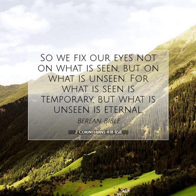 Picture 07 - 2 Corinthians 4:18 BSB - So we fix our eyes not on what is seen, but on - Bible Verse Picture